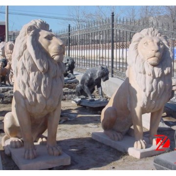 natural stone lion king statue