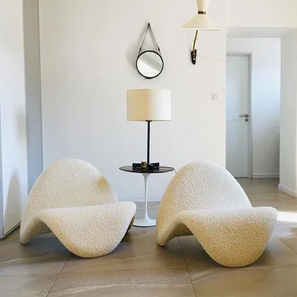 Modern fabric chair white s shape chairs