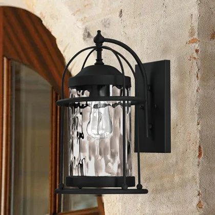 Black Vintage Glass Outdoor Graden Lamps