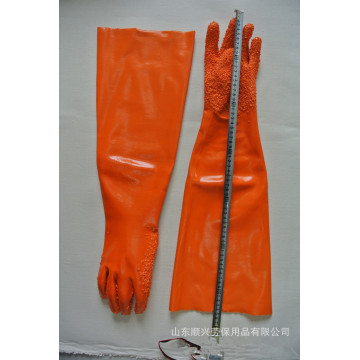 65cm long pvc coated gloves with chips