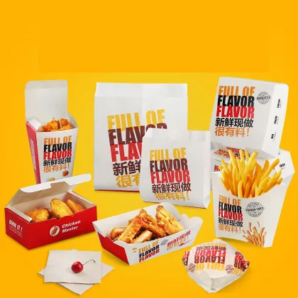 Custom Printed Recycled Paper Boxes for Fast Food: French Fries, Burgers, and Hamburger Packaging