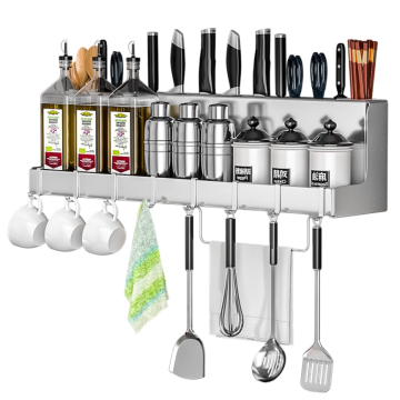 Kitchen spice rack above the sink