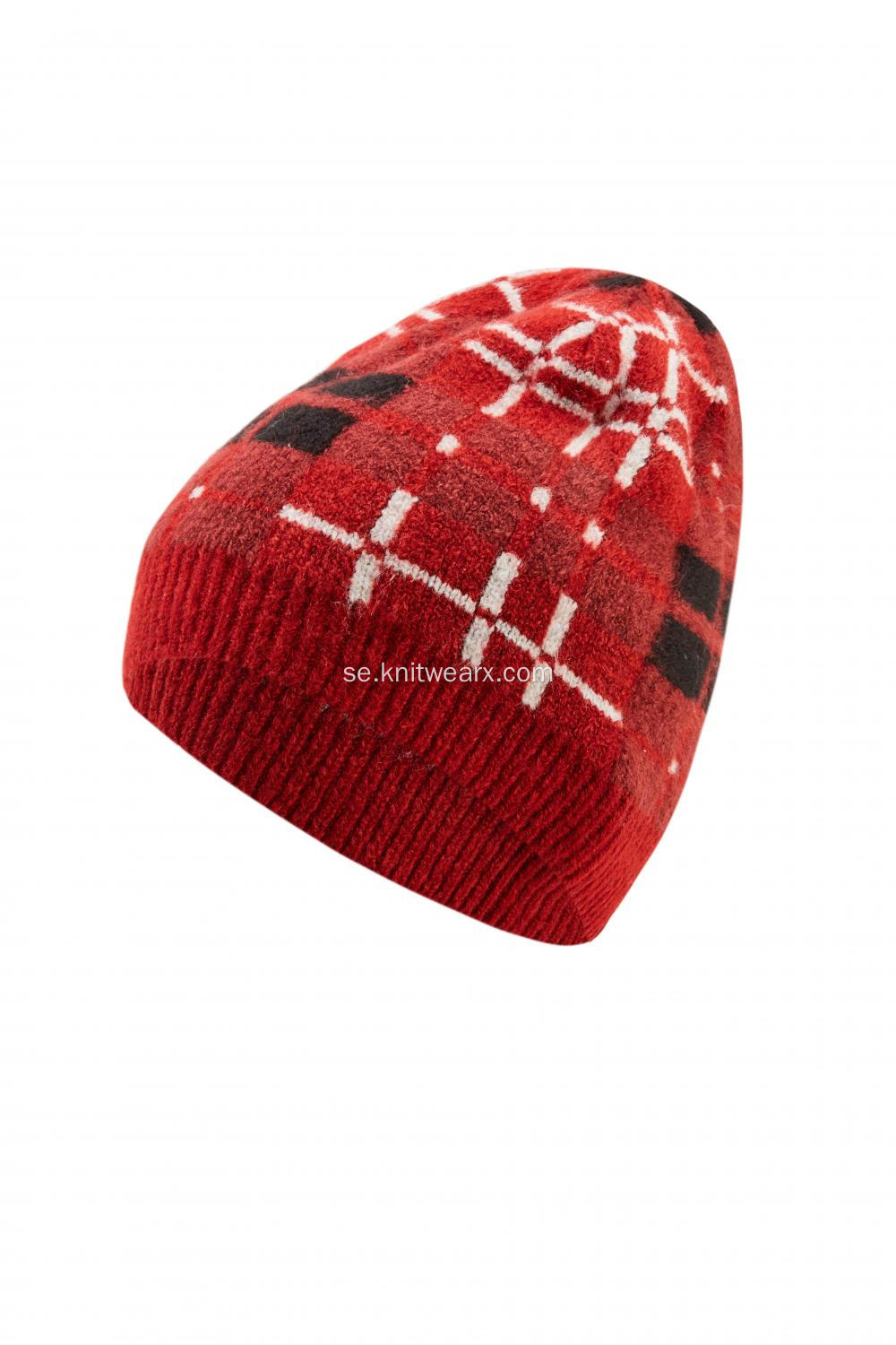 Girl's Stickad Jacquard Winter Soft Beanie Cap