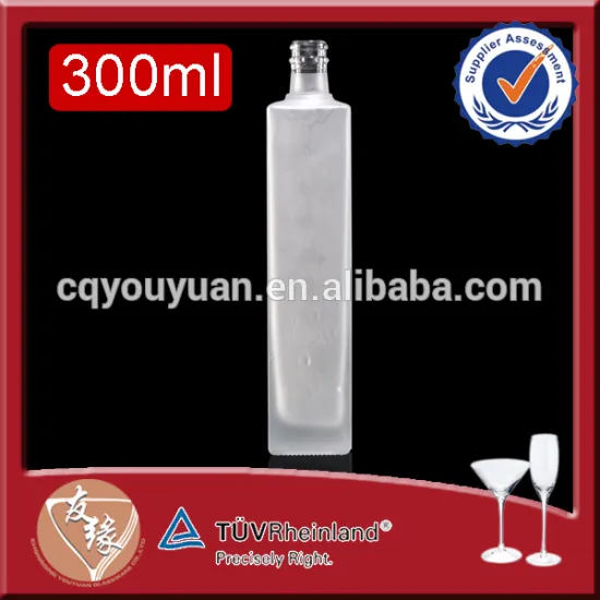 Olive oil industry use 300ml 500ml rectangle acid etch frosted glass bottle oil