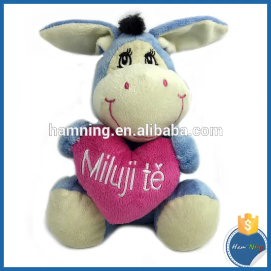 20cm embroidery blue animal soft stuffed toy