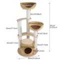 Natural Wood Cat Tree Tower Luxury Indoor Cat Scratcher 1 Level Condo Simple Pet Furniture Eco Friendly Design Christmas