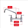 Commercial Kitchen Dual Handle 3 Way Kitchen Faucet