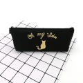 Custom cute golden cat canvas pencil case