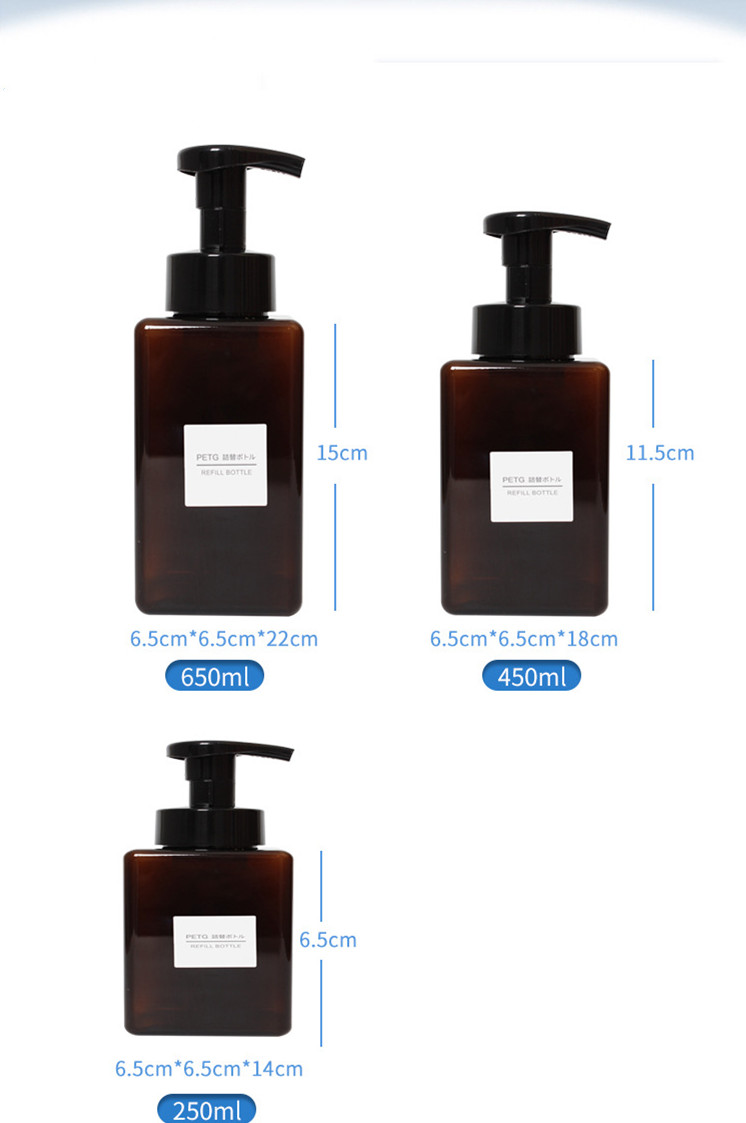 PETG green hand washing/shampoo/mousse bottle for cosmetic packaging