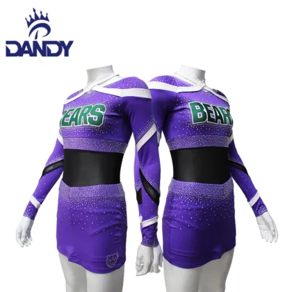 Purple varsity cheerleading uniforms