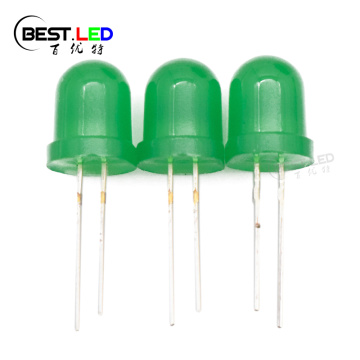 Super Bright 8mm Diffused Green LED Lamp 520nm