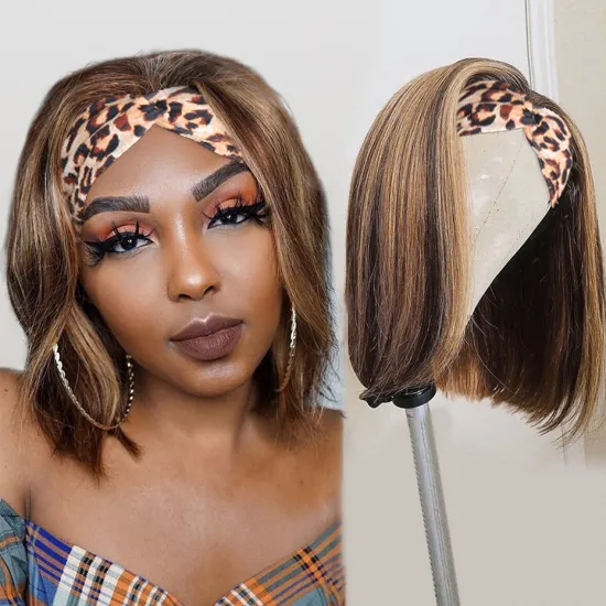 Wholesale Headband Bob Wig Human Hair For Black Women,Remy Human Hair Headband Wig,Headband Straight Ponytail Human Hair Wig