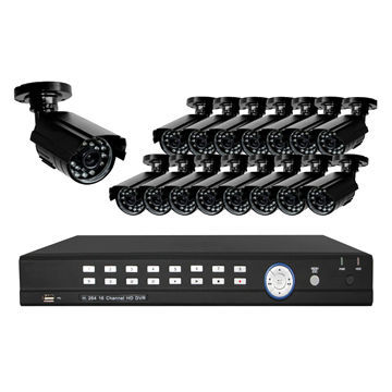 16CH CCTV Kit with 16CH H.264 DVR and 16x IR CMOS Camera