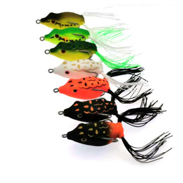 Topwater Frog Frog 55mm 12g - Hooks Dual -Hooks الطعم الناعم للباس ، رأس الأفعى والبايك