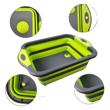 Utilitário de cozinha All-in-One Smartpan: Conselho de Corta, Cander e Bacia de lavagem em PP Plastic