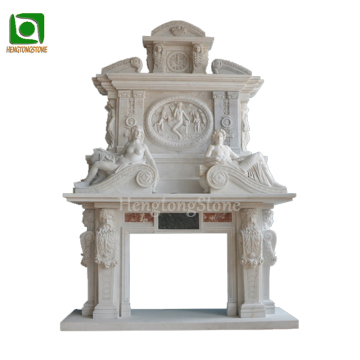 Natural Marble Carving Fireplace Surround for Home Indoor Decoration