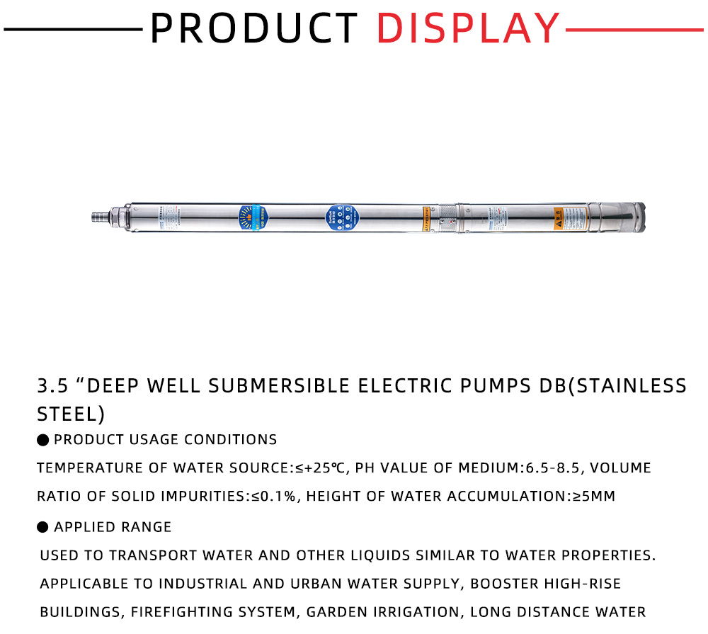 3.5“deep Well Submersible Electric Pumps DB(stainless Steel) z
