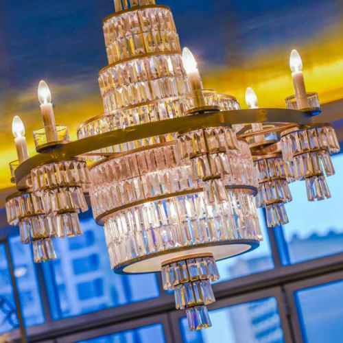 Iluminación de candelabros de cristal de la vela del hotel de la boda k9