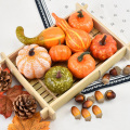 50pcs Simulation Pumpkin Golden Autumn Mini Pumpkin Set Halloween Pumpkin Thanksgiving Decoration Pumpkin Pine Cones Acorns Prop