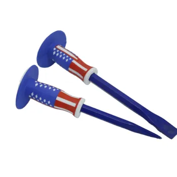 Wheel Handle Rubber Sleeve Masonry Chisel with High Carbon Steel Tip and Flat Head: Construction Tool for Professional and DIY Projects