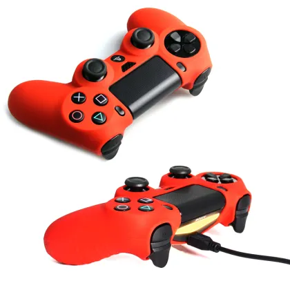 Soft Silicone Rubber Case Gamepad Cover for PS4 Controller - PlayStation 4 Pro Slim Compatible Skin