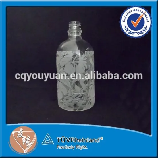 decal round shape perfume glass bottles 340ml
half frosted perfume glass bottle 100ml