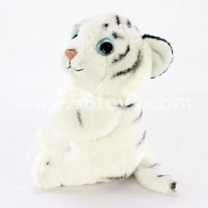 Custom mini white tiger toy animal, plush tiger for kids