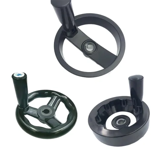 Corrugated Solid Plastic Bakelite Handwheel With Handle