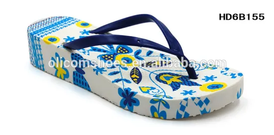 Fashion Ladies Thick Sole Slippers PCU Thick Heel Slippers Wedges Heels Slippers Wholesale