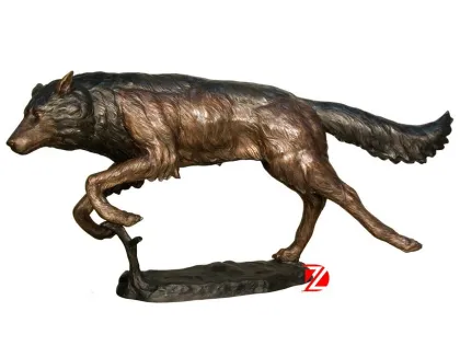 garden decorative wolf brass statues
