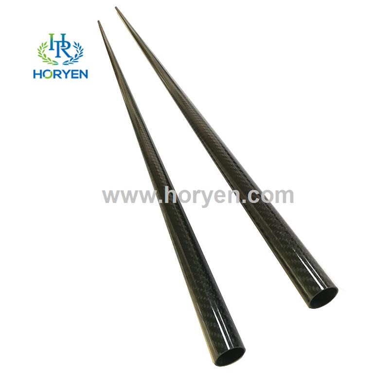 Customized high quality black tapered carbon fiber tubing