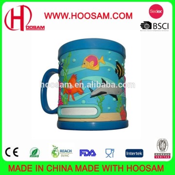 2015 Chaep coffee travel mug beautiful cartoon design soft pvc mug wholesale sublimation mug factory