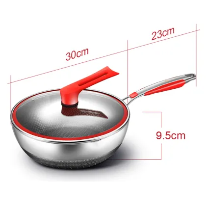 Direct Sales Low-Oil Smoke Non-Stick Flat Bottom Chinese Wok Pan