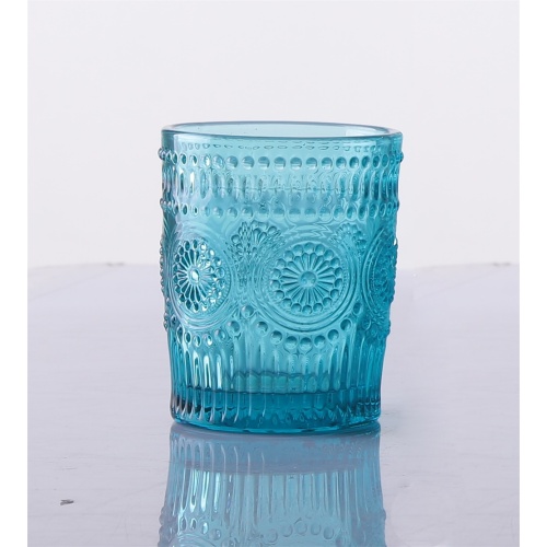 Copas de vino de girasol azul con estilo cristalino único colorido