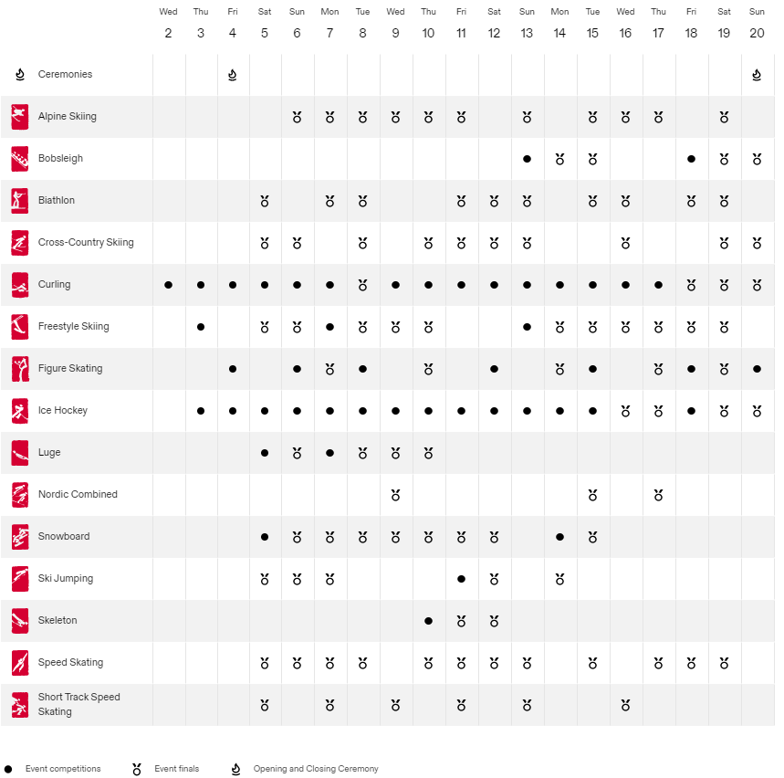 beijing olympic schedule