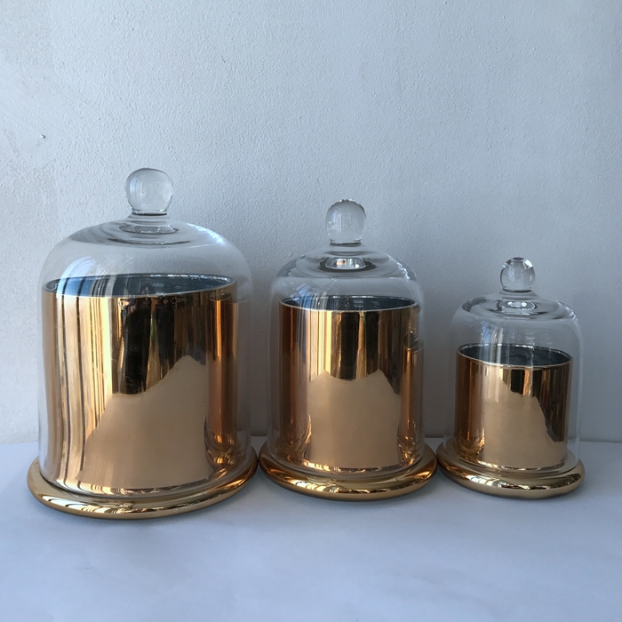 Gold glass candle jar