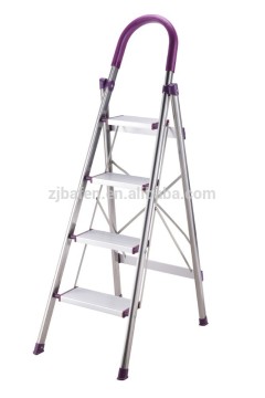 4 step stainless steel household ladder