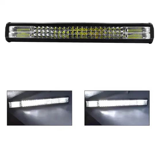 High Lumens 324W Straight Triple Row Driving LED Light Bar Truck Tractor Combo - Waterproof LED Light Bar