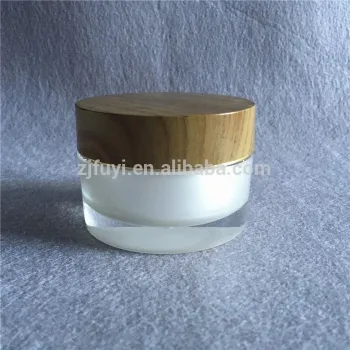 Round acrylic wooden cosmetic jars