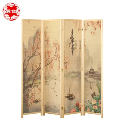 BoYunJia 4-Panel Jiangnan-Inspired Bamboo-Screen Room Divide