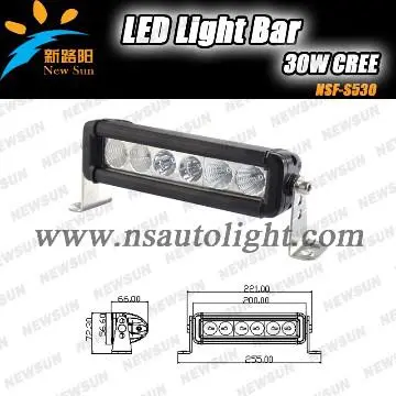 Latest model 30w IP67 led light bar for Trucks,UTV,ATV,SUV,Boats 12V