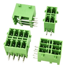 3.5MM pitch 90° degree right angle double bank thin male pin Plug-in terminal connector with winged lock buckle