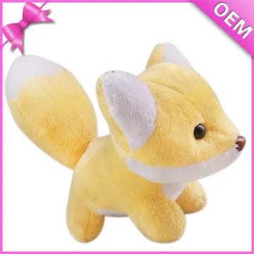 Forest Animal 15cm Standing Bright Yellow Color Cute Plush Fox Toy Stuffed Animals