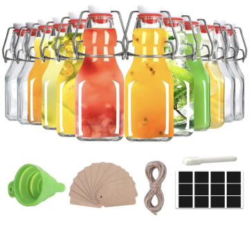 12 sealed glass beer bottles/set