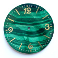 Quadrante di orologio gemma di gemma di pavone verde