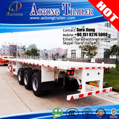 factory price tri-axle 40ft container flatbed truck trailer /container semi-trailer/flatbed trailers