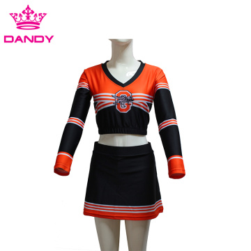 Abito da cheerleader sublimato a righe personalizzate