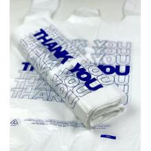 Logo Printed Advertising HDPE Supermarket Plastic T Shirt Bags on Roll