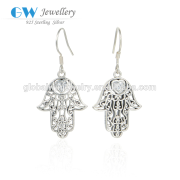 925 Sterling Silver Earring Openwork Hand Earring Hook Earring