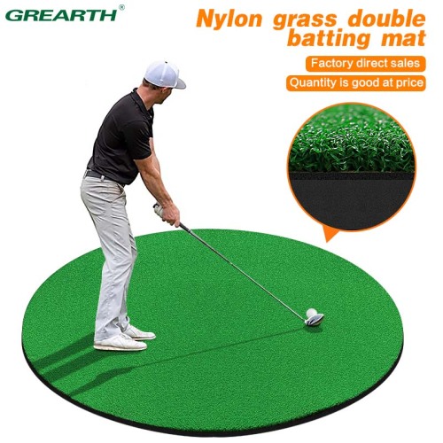 Tapete redondo de nailon para golpear golf con orificios para tee